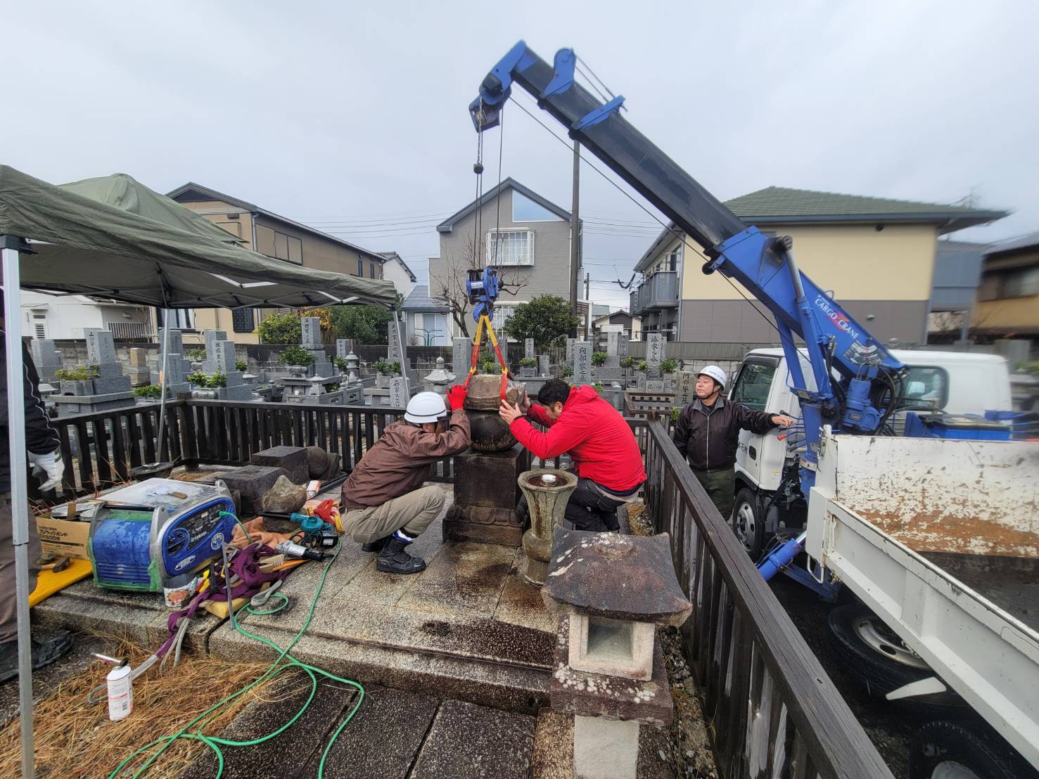 【徳島県支部】国史跡「蜂須賀正勝と妻まつの五輪塔」修繕工事